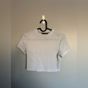 SHEIN Ribbed Crop Top Short Sleeve Size XS